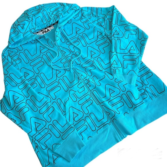 FILA Heartbeat Graphic Zip Up Hoodie NEW Size 2X - Picture 1 of 11